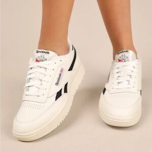 Reebok Club C Double Revenge Chalk and Core Black Leather Sneakers